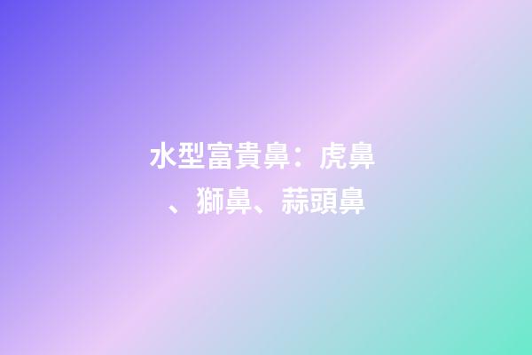 水型富貴鼻：虎鼻、獅鼻、蒜頭鼻
